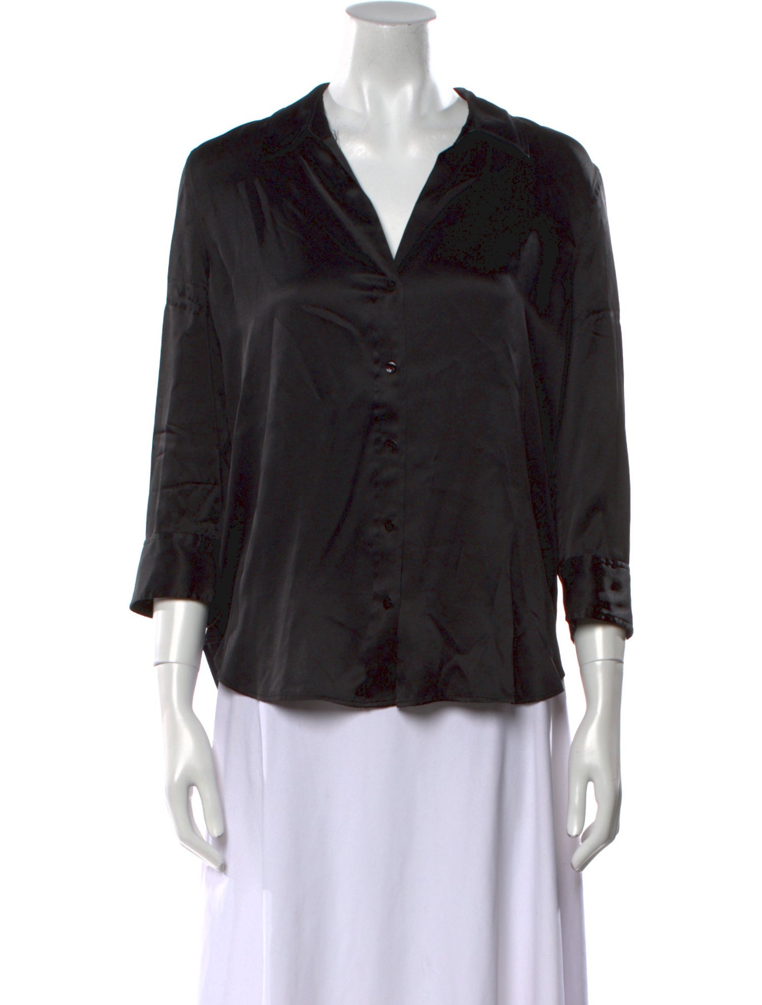 L'Agence Silk V-Neck Blouse